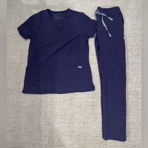 Purple Shadow Figs Scrubs Set